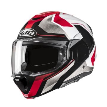 HJC F100 Bios Black Grey Red Modular Helmet