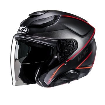 HJC F31 Ludi Black Red Jet Helmet
