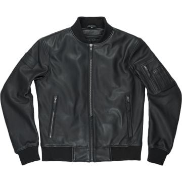 Pando Moto Falcon Aviator Black Leather Jacket