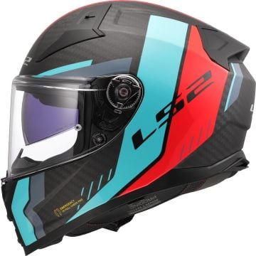LS2 FF811 Vector II C Grid Red Cyan 06 Full Face Helmet