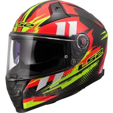 LS2 FF811 Vector II C Tantic Red H-V Yellow 06 Full Face Helmet