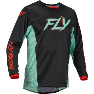 Fly Racing MX Jersey Kinetic S.E. Rave Black Mint Red