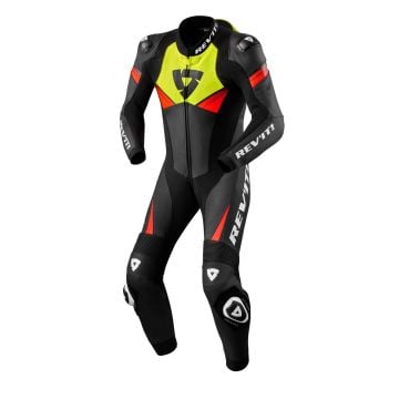 REV'IT! Argon 2 1-pièce Costume Noir Neon Jaune