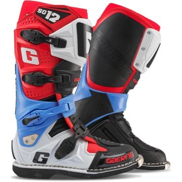 Gaerne SG-12 Blanc Bleu Rouge Bottes de Motocross