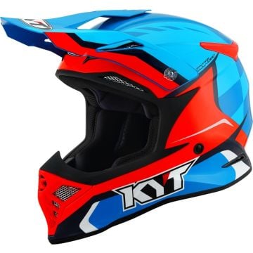 KYT Skyhawk Glowing Rojo Azul Casco Motocross