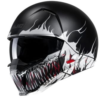 Hjc I20 Scraw Black White Mc5Sf Open Face Helmets