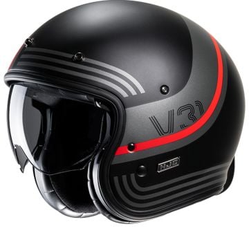 Hjc V31 Byron Black Red MC1Sf Open Face Helmet