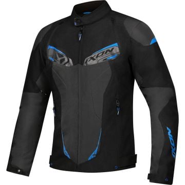 Ixon Caliber Black Anthracite Blue Waterproof Textile Motorcycle Jacket
