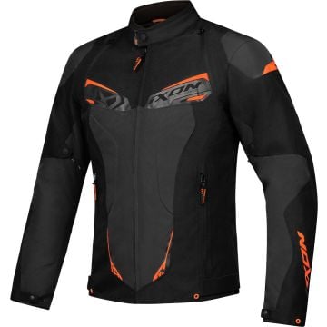 Ixon Caliber Black Anthracite Orange Waterproof Textile Motorcycle Jacket