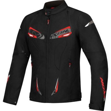 Ixon Caliber Black White Red Waterproof Textile Motorcycle Jacket