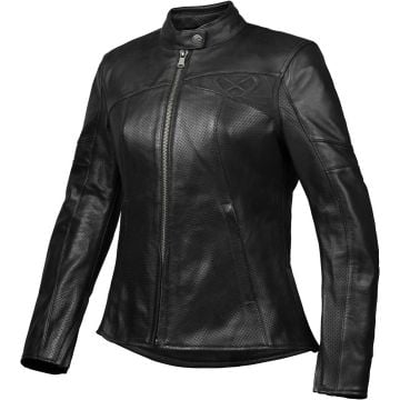Ixon Cranky Air L Black Ladies Leather Motorcycle Jacket