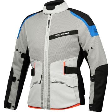 Ixon M-Njord Light Grey Blue Neon Red Textile Motorcycle Jacket
