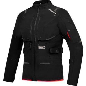 Ixon M-Skeid Lady Noir Bright Rouge Imperméable Blouson Moto Textile