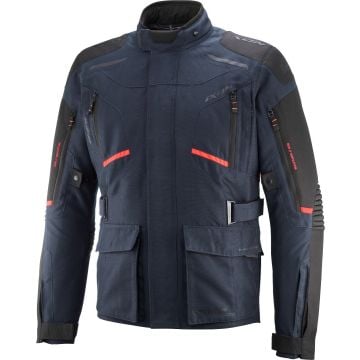 Ixon Midgard Navy Bright Red Waterproof Textile Motorcycle Jacket