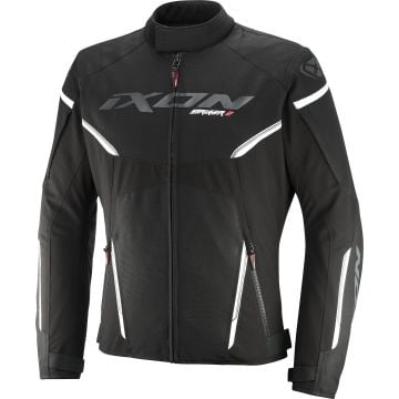 Ixon Striker 2 Black White Waterproof Textile Motorcycle Jacket