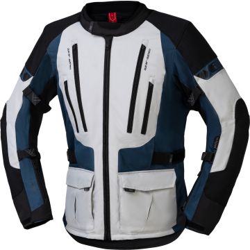 IXS Lennik-ST Grey Black Blue Textile Motorcycle Jacket