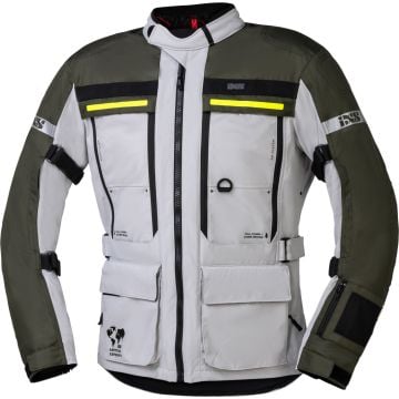 IXS Montevideo-Air 3.0 Grey Olive Textile Motorcycle Jacket