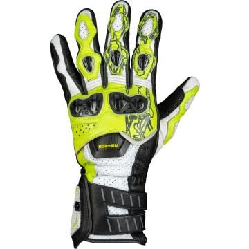 IXS RS-200 3.0 White Black Yellow Motorcycle Gloves