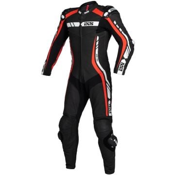 IXS Sport RS-800 1.0 Black Red White 1PC Leather Motorcycle Suit