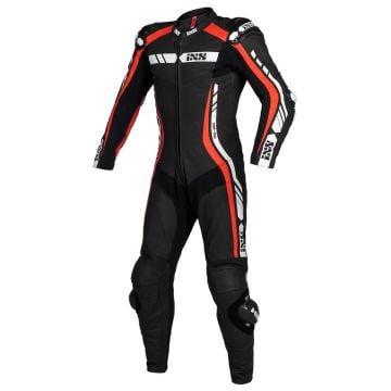IXS Sport RS-800 1.0 Black Red White 2PC Leather Motorcycle Suit