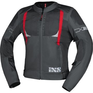 IXS Trigonis-Air Grey Red Textile Motorcycle Jacket