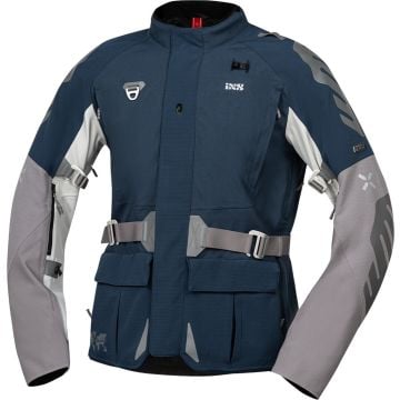 IXS Venture-STX 1.0 Waterproof Blue Grey Textile Motorcycle Jacket