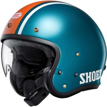 Shoei J.O2 Aventure TC-2 Blue Orange Jet Helmet