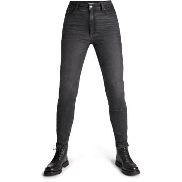 Pando Moto Kaya Slim Ladies Grey Motorcycle Jeans