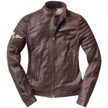 Black-Cafe London Ilam Brown Ladies Leather Jacket