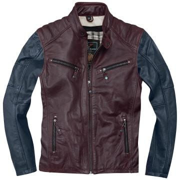 Black-Cafe London Firenze Red Blue Leather Jacket