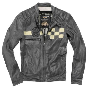 Black-Cafe London SevenT Grey Leather Jacket