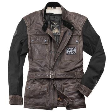 Black-Cafe London Retro Black Brown Leather Jacket
