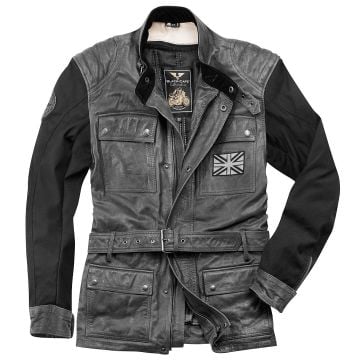 Black-Cafe London Retro Dark Grey Leather Jacket