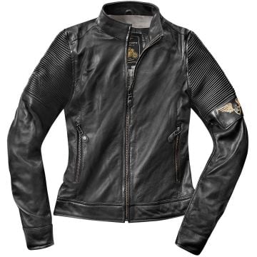 Black-Cafe London Amol Black Ladies Leather Jacket
