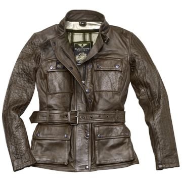 Black-Cafe London Madrid Brown Ladies Leather Jacket