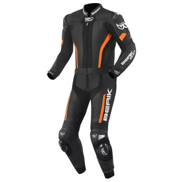Berik Losail Black Orange Two Piece Motorcycle Suit