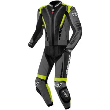 Berik XR-Ace Black Grey Yellow Two Piece Motorcycle Suit