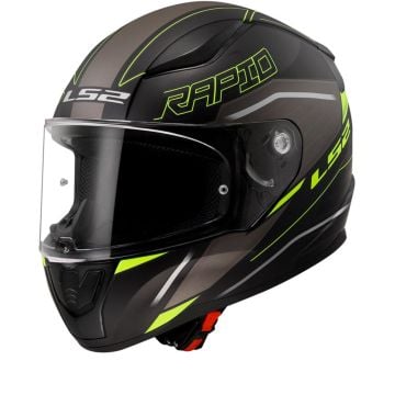 LS2 FF353 Rapid II Rokku M.Black H-V Yellow 06 Full Face Helmet