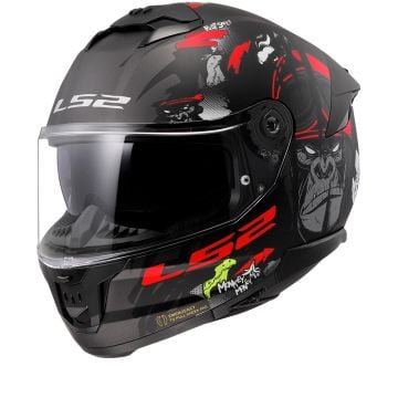 LS2 FF808 Stream II Angry Monkey Matt Zwart Rood-06 Full Face Helmet