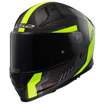 LS2 FF811 Vector II Carbon Grid Matt Black H-V Yellow Full Face Helmet