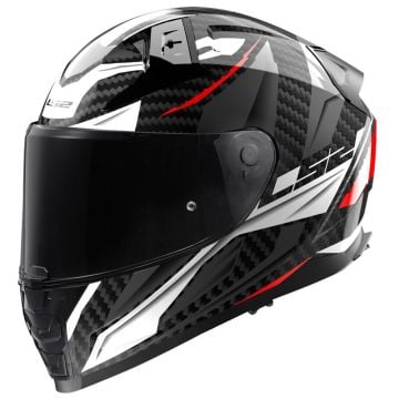 LS2 FF811 Vector II Carbon Savage White Red Grey Full Face Helmet