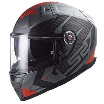 LS2 FF811 Vector II Splitter Matt Titanium Red Full Face Helmet