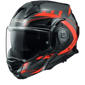 LS2 FF901 Advant X Carbon Future Glossy Red Modular Helmet