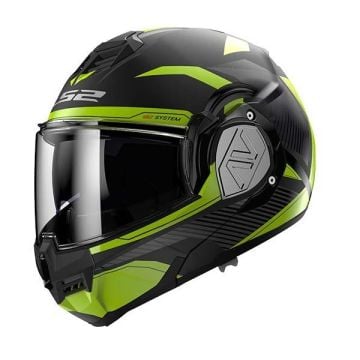 LS2 FF906 Advant Revo Matt Black H-V Yellow 06 Modular Helmet