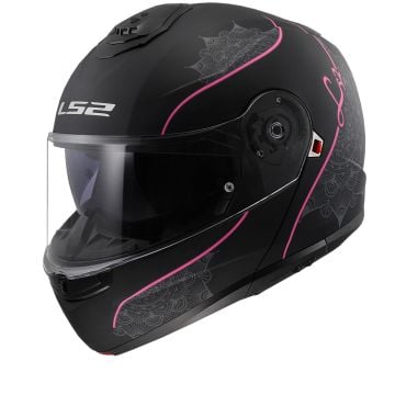 LS2 FF908 Strobe II Lux Matt Black Pink 06 Modular Helmet