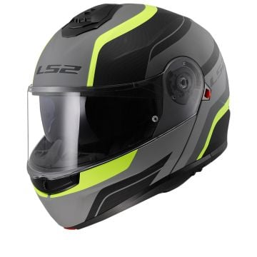 LS2 FF908 Strobe II Monza Matt Black H-V Yellow 06 Modular Helmet