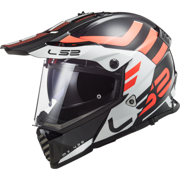 LS2 MX436 Pioneer Evo Adventurer Black White Adventure Helmet