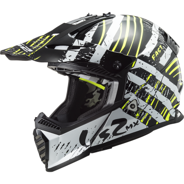 LS2 MX437 Fast Evo Verve Negro Blanco Casco Motocross / Enduro