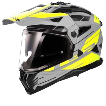 LS2 MX702 Pioneer II Namib Matt Grey H-V Yellow Adventure Helmet