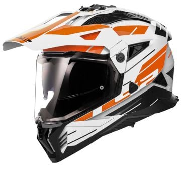 LS2 MX702 Pioneer II Namib White Orange Adventure Helmet